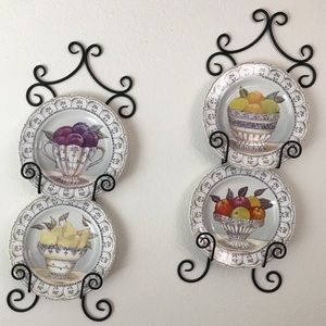 Fruit Toile Plate Set of Apples, Pears & More